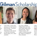 Gilman Scholarship recipients: Davidson, Welch, Wang and Doran