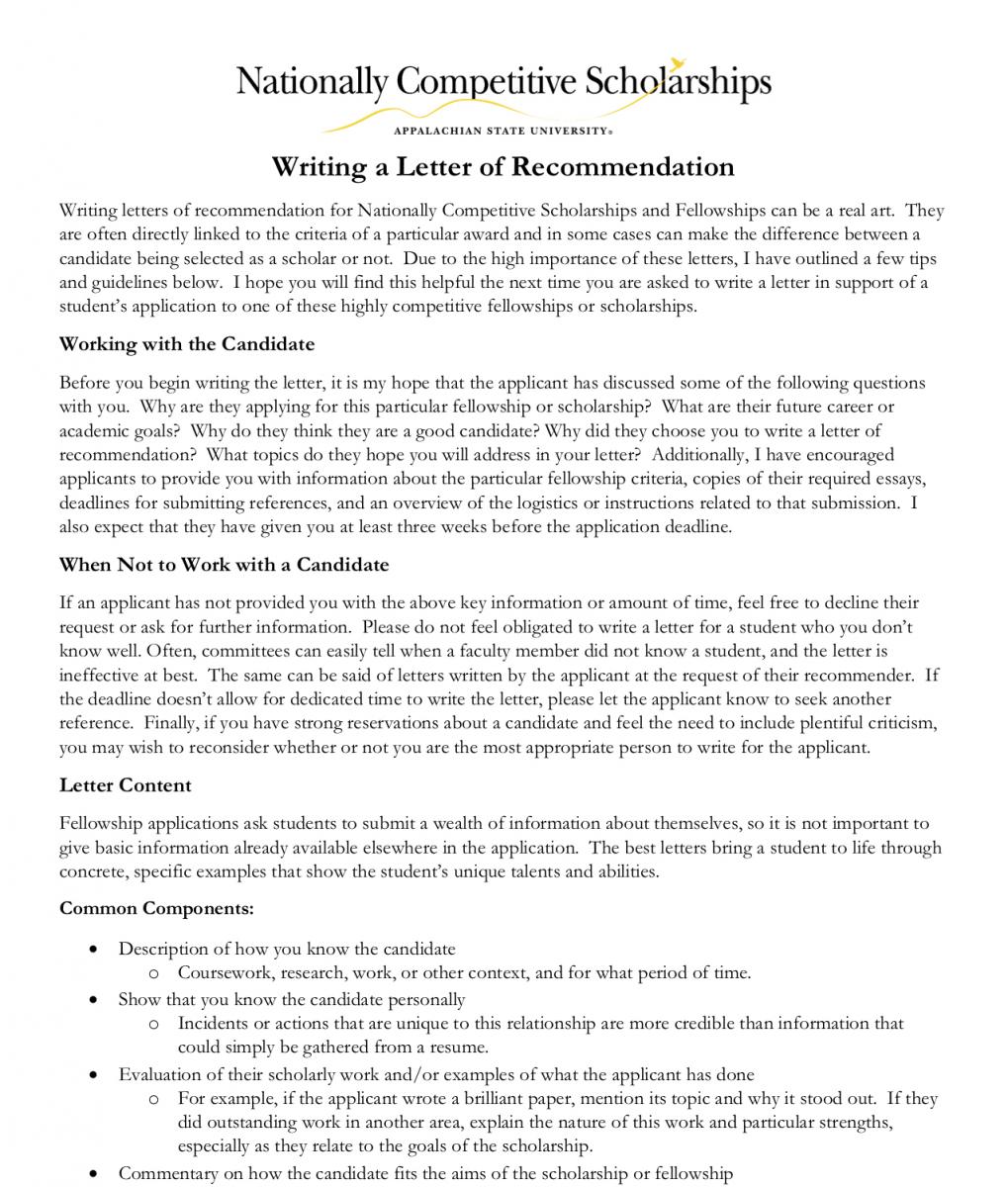 Resources for Writing Letters of Recommendation  Nationally