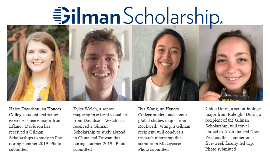 Four Appalachian Students Awarded Gilman Scholarships to Study or